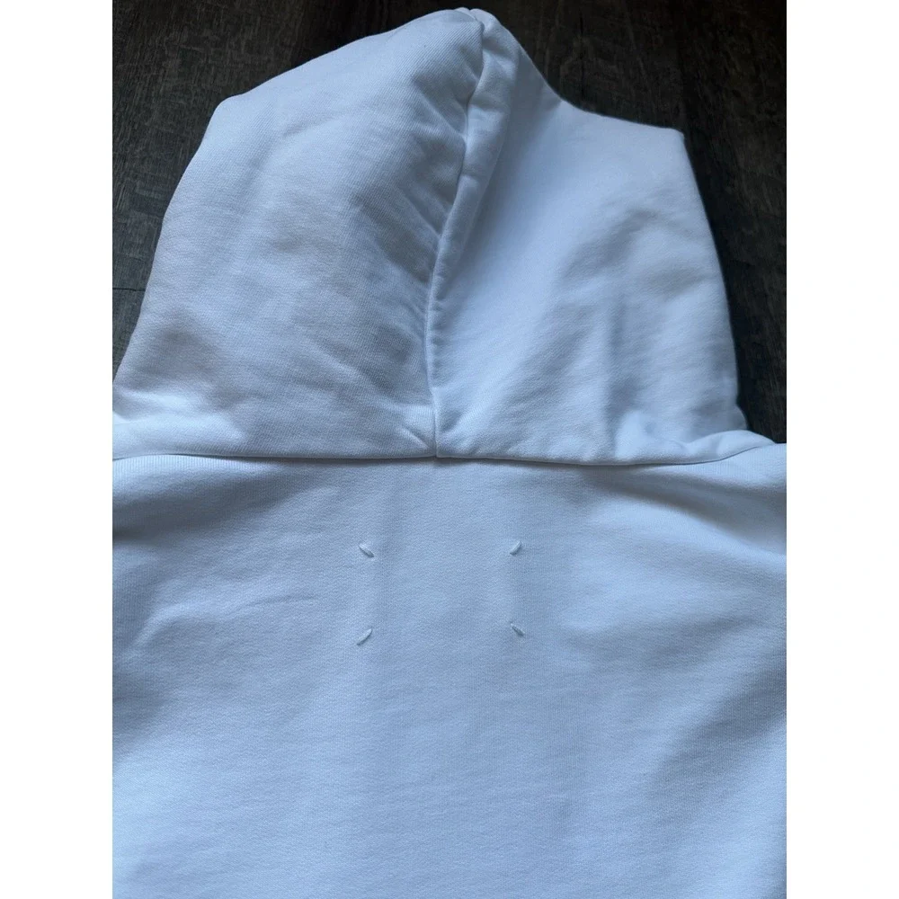 Maison Margiela Numbers Oversized embroidered hoodie White S fits size L / XL